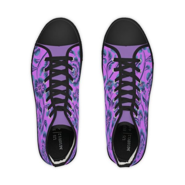 Men's High Top Sneakers purple floral