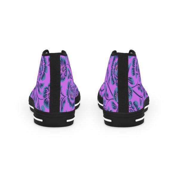 Men's High Top Sneakers purple floral - Image 2