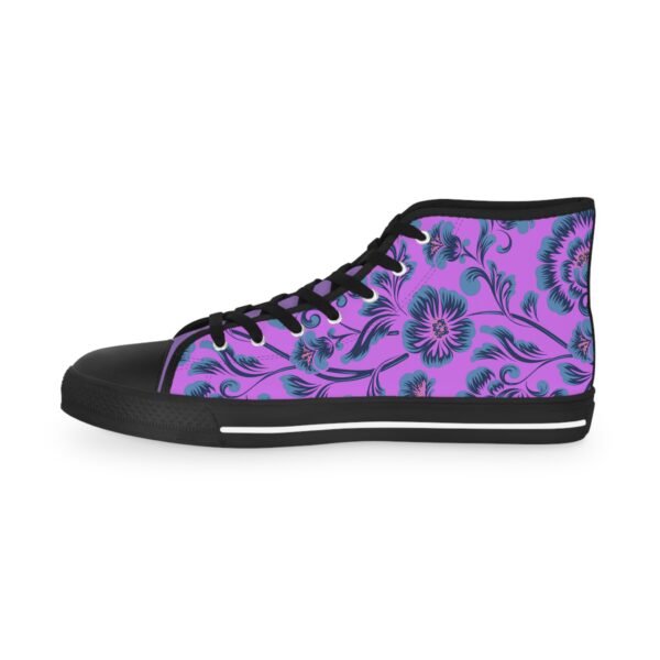 Men's High Top Sneakers purple floral - Image 4