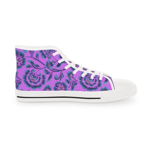 Men's High Top Sneakers purple floral - Image 10