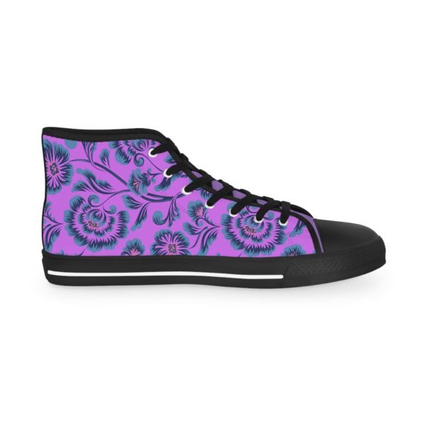 Men's High Top Sneakers purple floral - Image 3