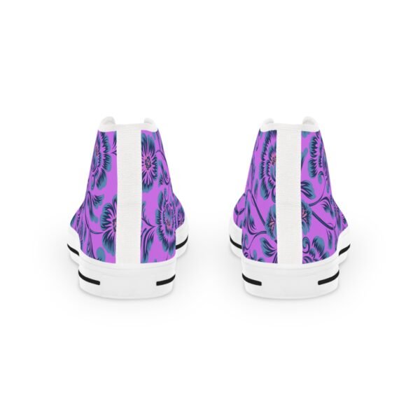 Men's High Top Sneakers purple floral - Image 9