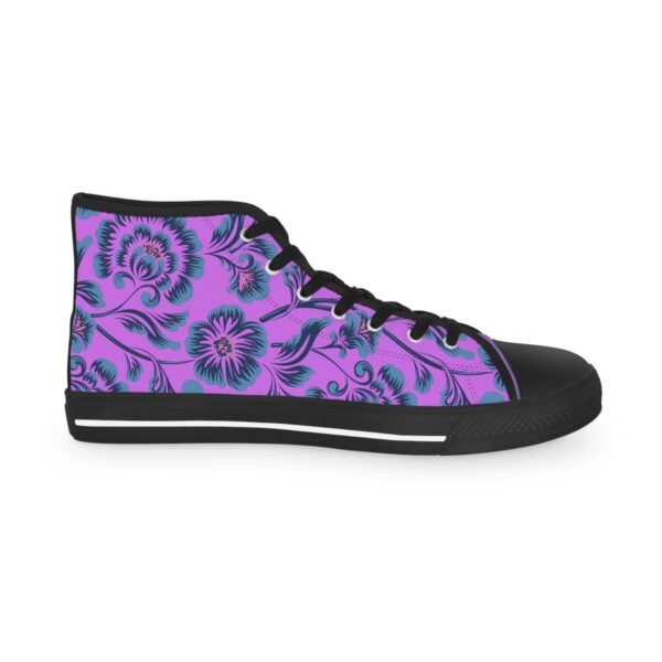 Men's High Top Sneakers purple floral - Image 6